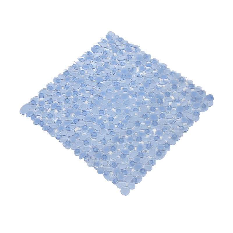 Bacchetta Kaymaz Banyo Paspası Stone 53X53Cm Celeste Transparent