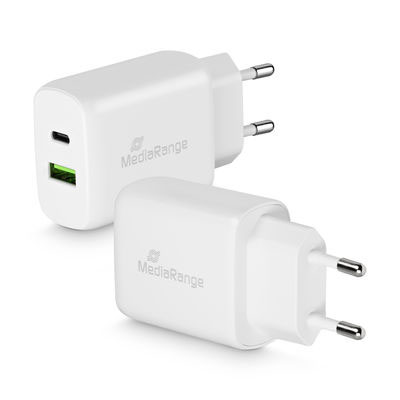 Mediarange 25W Hızlı Şarj Cihazı USB A-C Çıkışlı