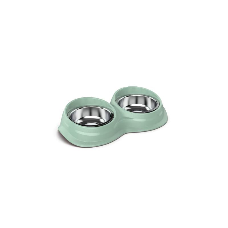 Georplast Wave Çift Inox Kase 0.34+0.34L Kaymaz Tabanlı - Karışık Renkler