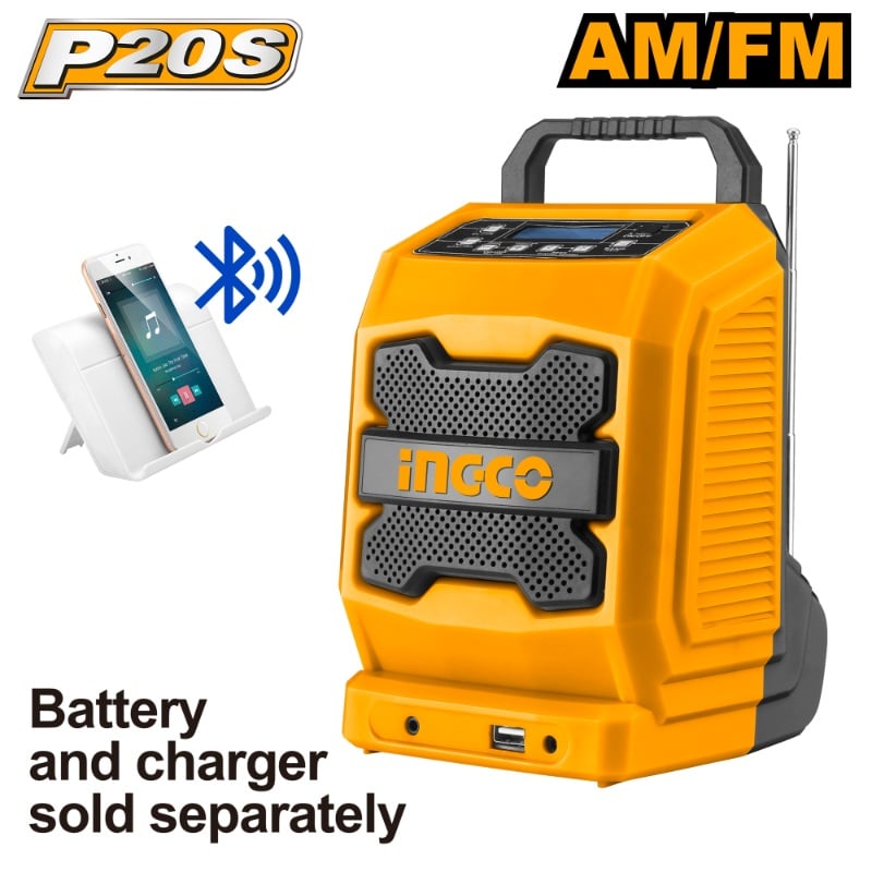 Ingco Cjrli2001 Bluetooth'lu Şarjlı Radyo 20V Solo