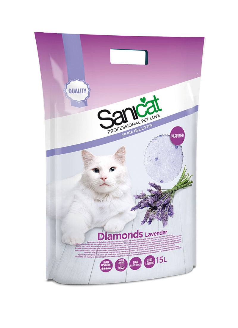 Sanicat Kedi Kumu Diamonds Lavender 15L