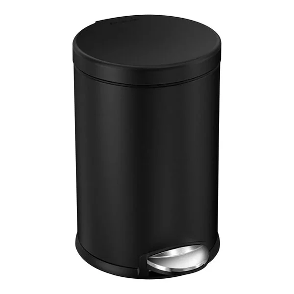 Simplehuman Yuvarlak Pedallı Çöp Kovası 4.5L Mat Siyah