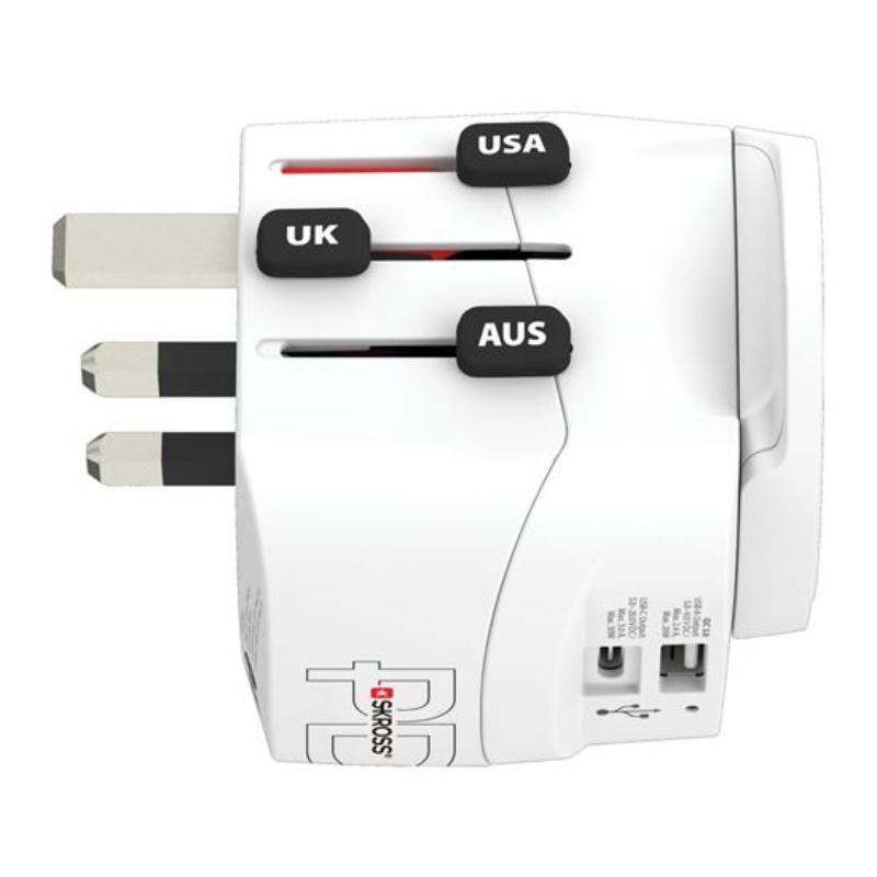 Skross Travel Adapter Pro Light Usb A+C - Beyaz