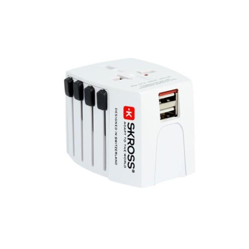 Skross Usb Seyahat Adaptörü 2Xusb-A - Evrensel - Beyaz
