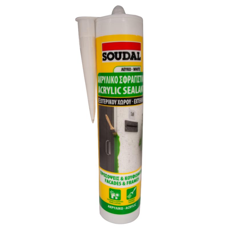 Soudal Akrilik Derz Dolgu - Dış Mekan Kullanımı - Beyaz 280Ml