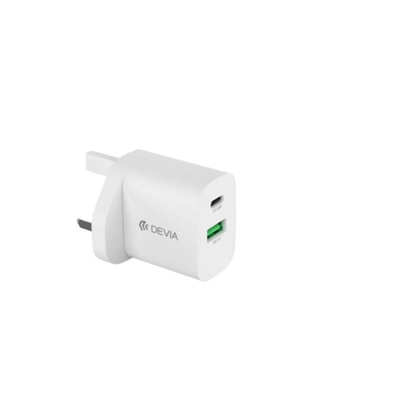 Devia Hızlı Şarj Cihazı UK 20W Pd & Qc- Beyaz