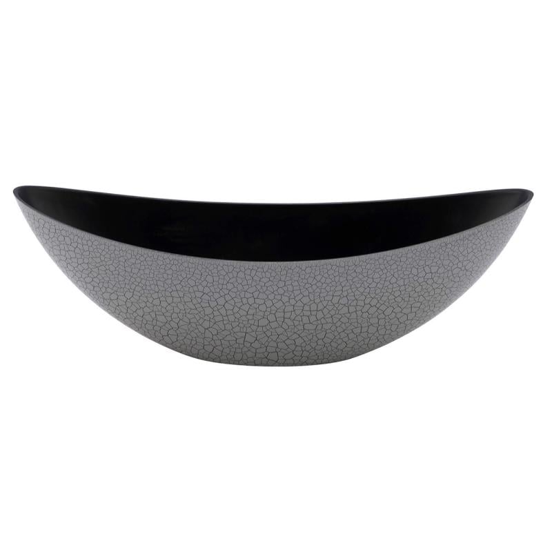 Gehl Dekoratif Plastik Saksı 55X16X18Cm - Gri/Siyah