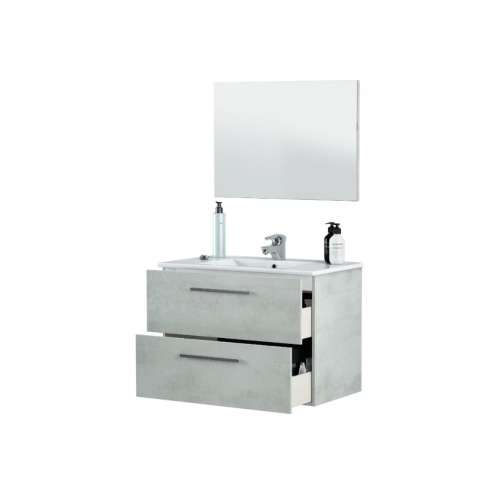 Fores Aruba 2 Çekmeceli Duvara Monteli Makyaj Ünitesi + Ayna 80 Cm 57X80X45Cm