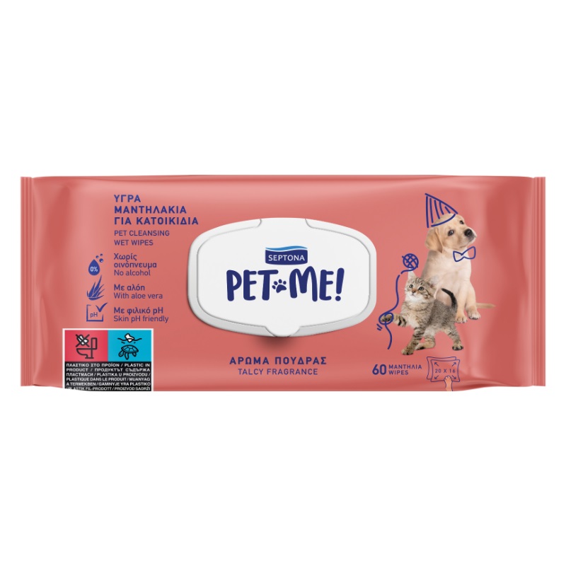 Septona Pet Temizleyici Islak Mendil Talk 60'lı