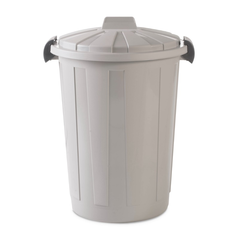Çöp Kovası 60L Kapaklı - Gri
