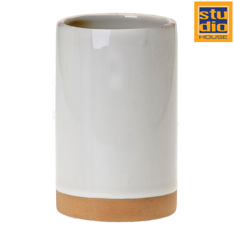 Studio House Keram Diş Fırçalığı - Terracota/White