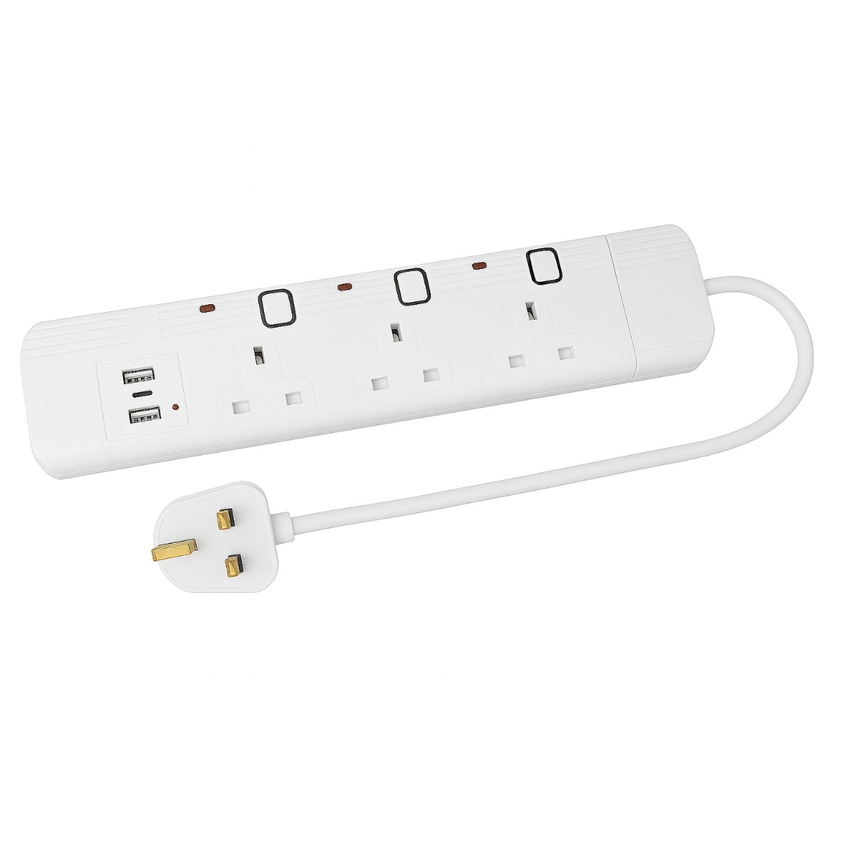 3 Yollu 2 Metre Kablo 2 USB 1 Type C