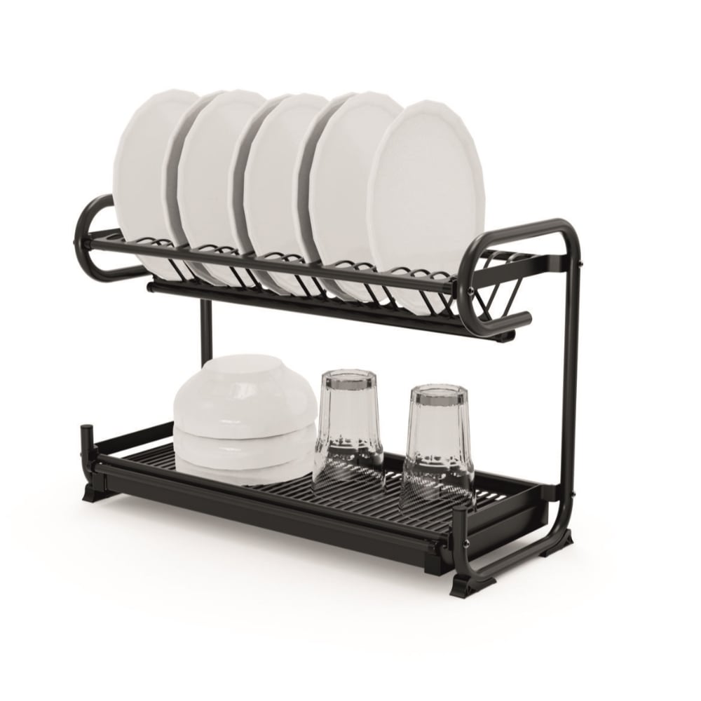 Interceramic Bulaşık Tutucu 2 Katlı - Siyah