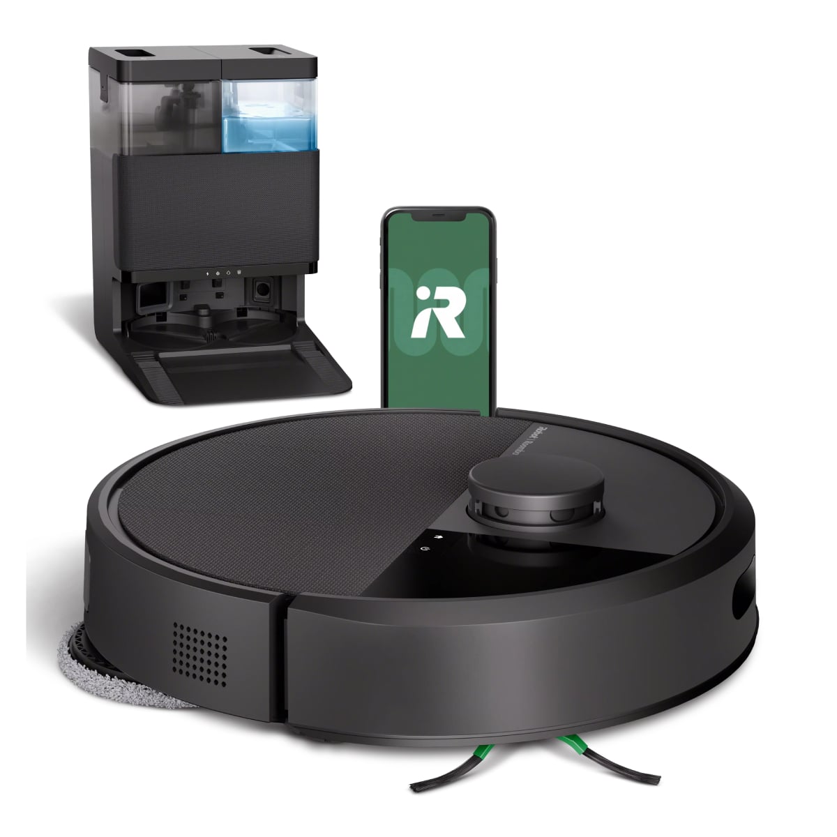 ROOMBA G185040 Plus 405 Combo+ Torbasız Robotik Elektrikli Süpürge-Mop, Siyah