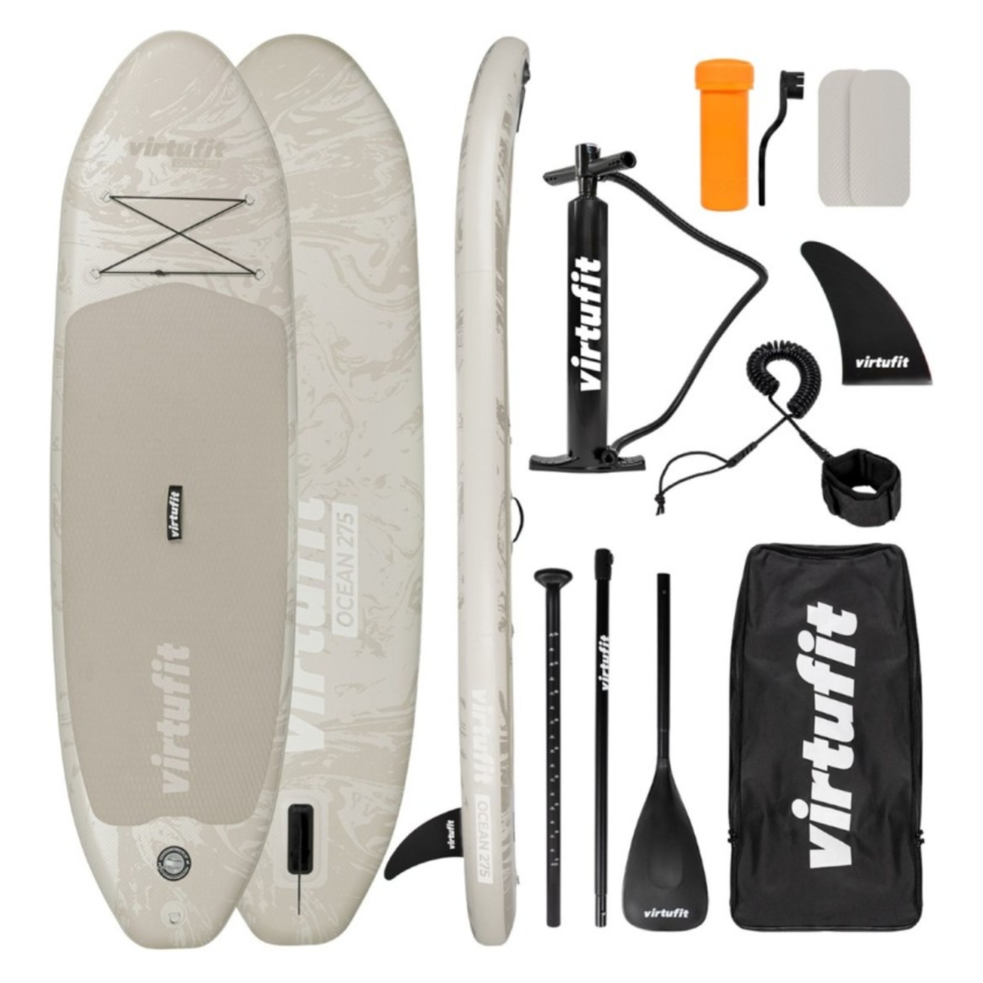 VIRTUFIT VFW06093 SUP Tahtası Okyanus Şişme Ayakta Kürek Tahtası 275 cm, Bej