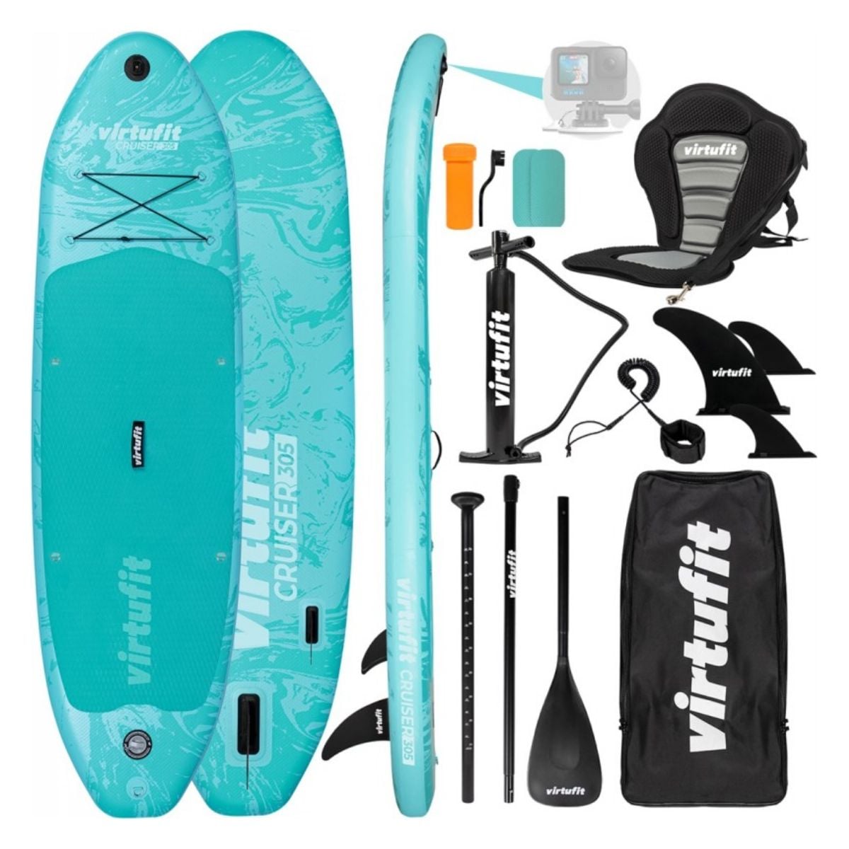 VIRTUFIT VFW06053 Şişme SUP Tahtası Cruiser 305 Kayak Koltuğu ile 305cm, Turkuaz