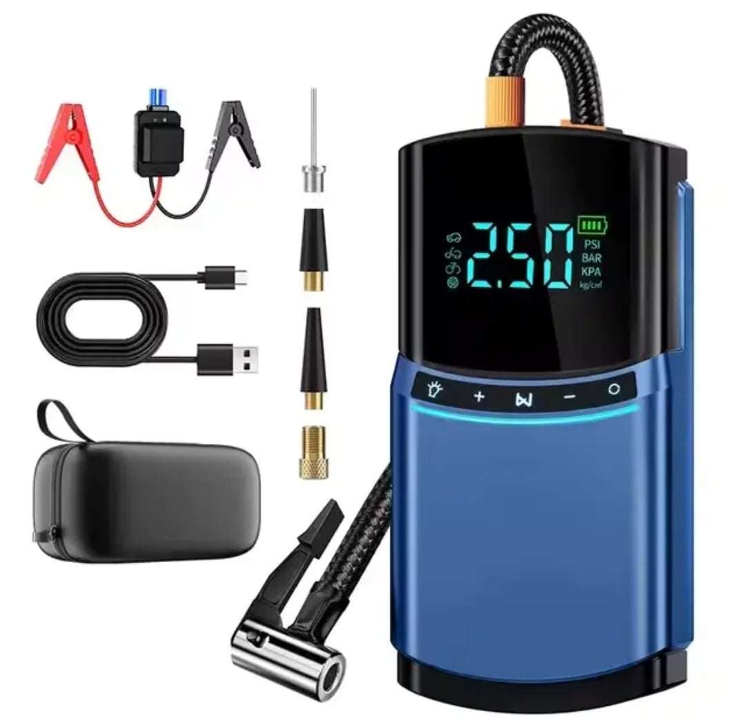 Taşınabilir Jump Starter Akü Takviye Cihazı + Hava Kompresörü