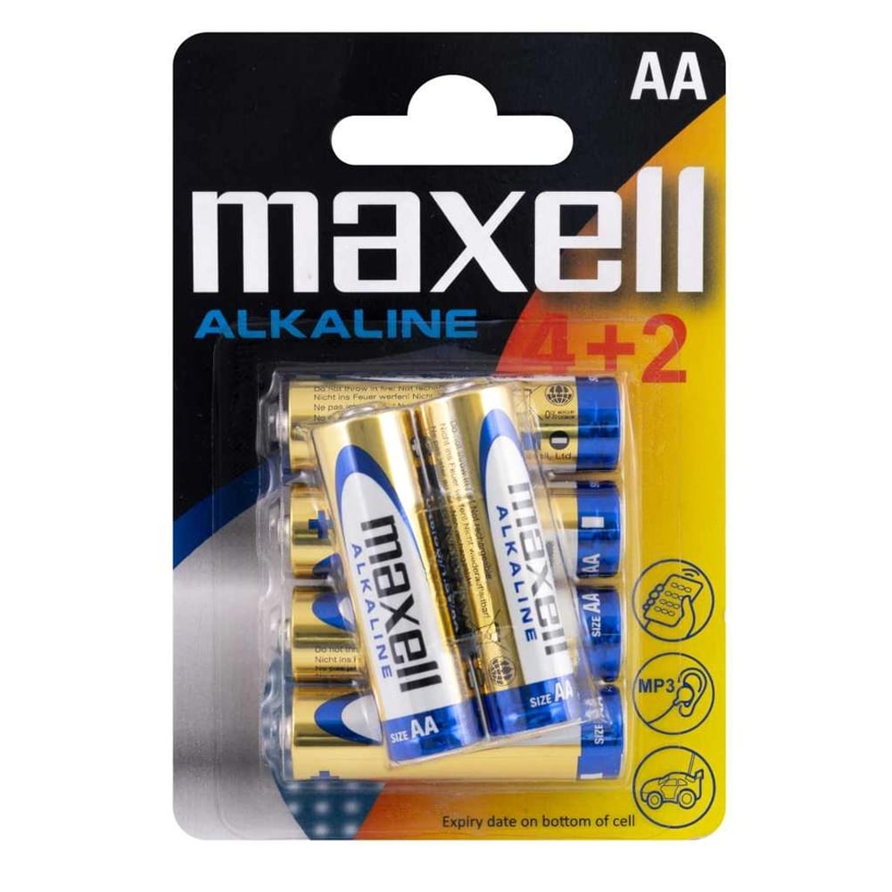 Maxell Alkalin Pil 1.5V AA 6'lı