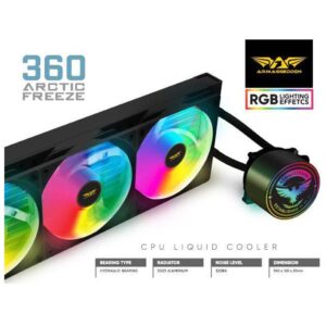 ARMAGGEDDON Arctic Freeze Pro 360 RGB Sıvı Soğutma Siyah 3 Pin CPU Fanı