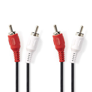 Ses Kablosu 2x RCA Erkek/2x RCA Erkek 1m NEDIS CAGB24200BK10 Siyah