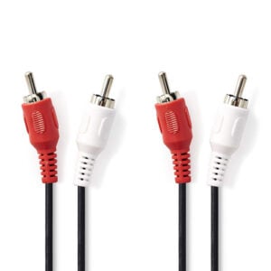 NEDIS CAGB24200BK50 5m 2x RCA Erkek - 2x RCA Erkek Ses Kablosu Siyah