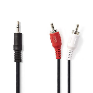 NEDIS CAGB22200BK50 Siyah 5m Ses Kablosu 1x 3.5mm Erkek Jak / 2x RCA Erkek
