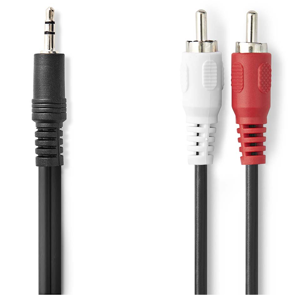 NEDIS CAGL22200BK30 Siyah 3m Ses Kablosu 1x 3.5mm Jack Erkek/2x RCA Erkek