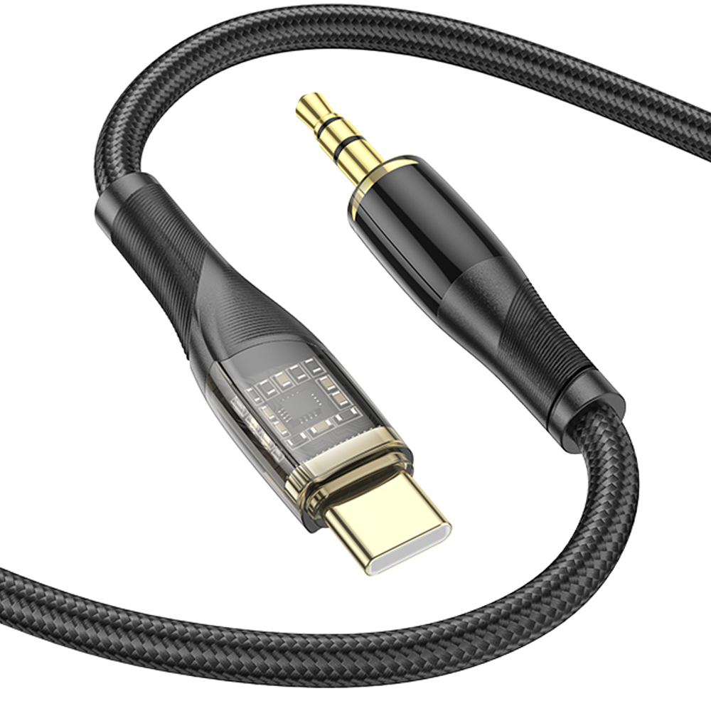 LAMTECH LAM113386 Siyah 1m 1x USB-C Erkek / 1x 3.5mm Jak Erkek Kablo