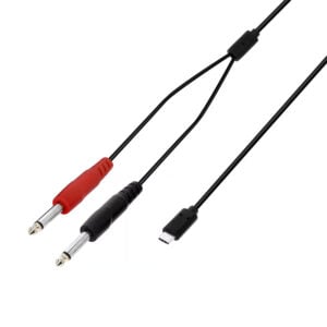 Kablo 1x USB-C Erkek/2x 6.3mm Jack Erkek 3m ADH K3YPPUSBC0300 Siyah