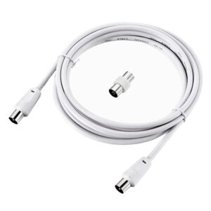 Anten Kablosu Koaksiyel Erkek/Koaksiyel Erkek + F/F Adaptör 1.5m ROSS TVLC15-RO beyaz