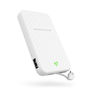 ENERGY SISTEM 5000mAh Power Bank dahili MicroUSB kablo 424450 beyaz