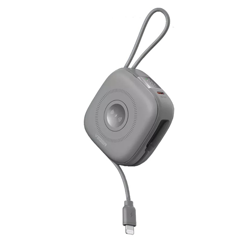 Veger MagCore 3-ü 1 Arada MagSafe Hızlı Şarj Cihazı (PD) 10000mAh Power Bank W1185 Gri