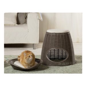 PASHA PET EVİ SM KEDİ + KÖPEK TAUPE 52x50x55cm