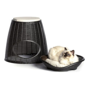 PASHA PET EVİ SM KEDİ + KÖPEK ANTRASİT 52x50x55cm