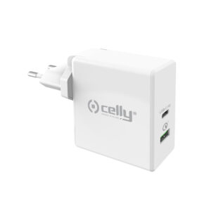 CELLY Pro Power TCUSBC30WWH Beyaz 2 yönlü USB-A/USB-C Duvar Şarj Cihazı