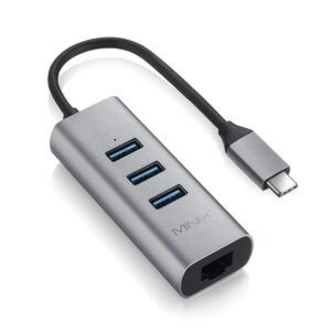 MINIX NEO-C-UEGR USB-C Erkek/3x USB 3.0/RJ-45 Dişi Adaptör Uzay Grisi