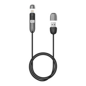 Kablo USB A 2.0 Erkek/MicroUSB Erkek/Lightning 1M FUJIPOWER FPCMICROAPLTBLK
