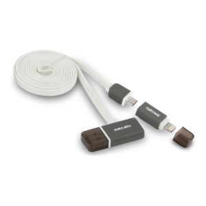 FUJIPOWER FPCMICROAPLTHUBWHI 1M USB A 2.0 Erkek/MicroUSB Erkek/Lightning Kablo