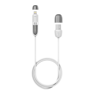 FUJIPOWER FPCMICROAPLTWHI 1M USB A 2.0 Erkek/microUSB Erkek/Lightning Kablo