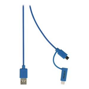 VALUELINE VLMP39400L1.00 USB A 2.0 Erkek/microUSB Erkek/Lightning Kablo 1M