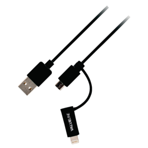 Kablo USB Erkek/microUSB Erkek/Lightning Erkek 1M VALUELINE VLMP39400B1.00