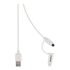 VALUELINE VLMP39400W1.00 USB A 2.0 Erkek/microUSB Erkek/Lightning 1M Kablo