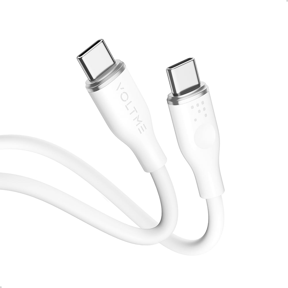 VOLTME Powerlink Moss Serisi C2021 USB-C Erkek/USB-C Erkek 2.0 1m Beyaz Kablo