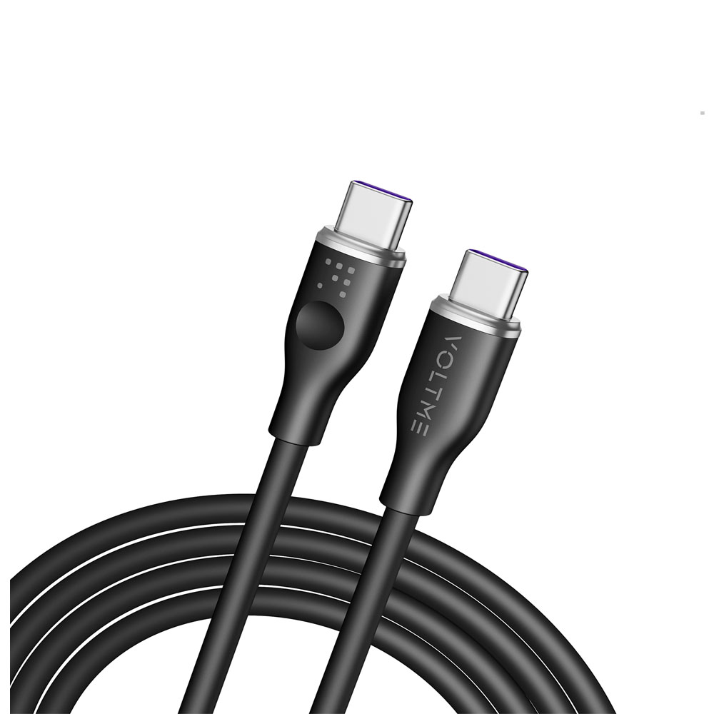Kablo USB-C Erkek/USB-C Erkek 2.0 1.8m VOLTME Powerlink Moss Serisi C2037 siyah