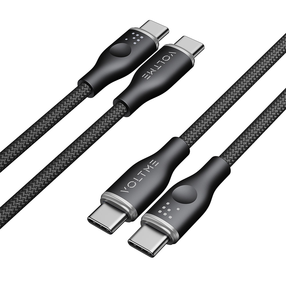 VOLTME Powerlink Rugg Series C2049 Siyah 1m USB-C Erkek/USB-C Erkek 2.0 Kablosu