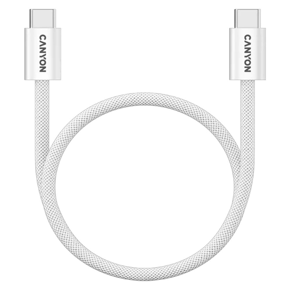 CANYON OnWire 60MG CND-CCMG60AB15W Beyaz USB-C Erkek/USB-C Erkek 2.0 Kablosu 1m