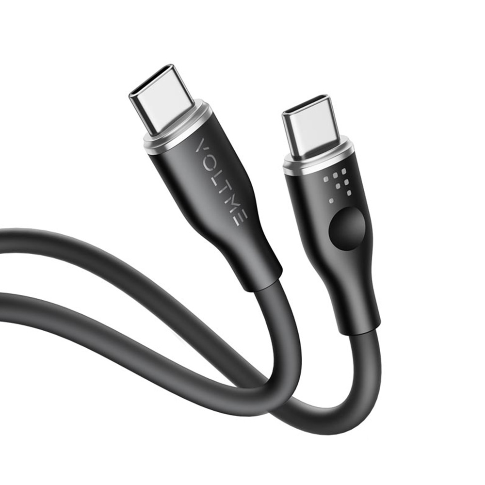Kablo USB-C Erkek/USB-C Erkek 2.0 1m VOLTME Powerlink Moss Serisi C2022 siyah