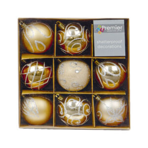 Christmas Topu 60mm (9'lu Set) TD126405CG Şampanya Altın