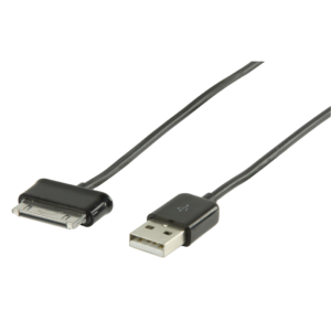 Kablo USB Erkek/Samsung 30pin Erkek 1M VALUELINE VLMB39200B10 Siyah
