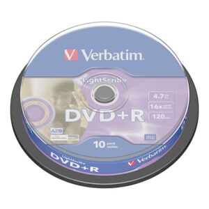 DVD+R 4.7GB 16x VERBATIM 10'lu LIGHTSCRIBE. 43576
